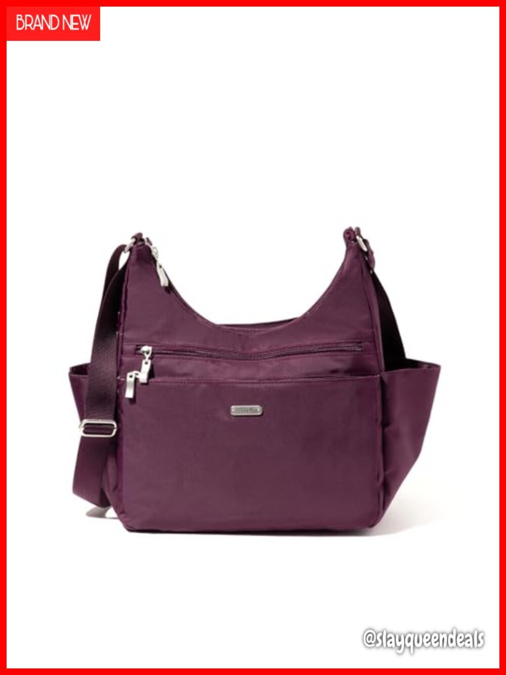 Lightweight RFID Hobo Crossbody Bag with Luggage Sleeve